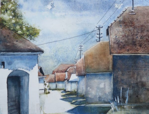 Kellergasse in Zellerndorf, 2020, 45 x 32 cm, Ingrespapier