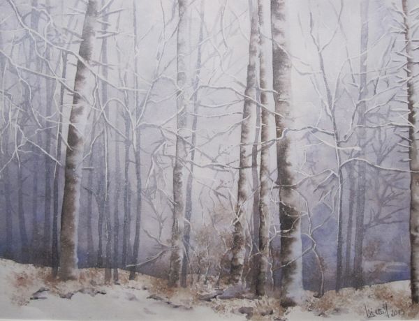 Winter im Wienerwald, 2013, 45 x 32 cm, Ingrespapier