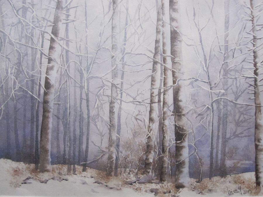 Winter im Wienerwald, 2013, 45 x 32 cm, Ingrespapier