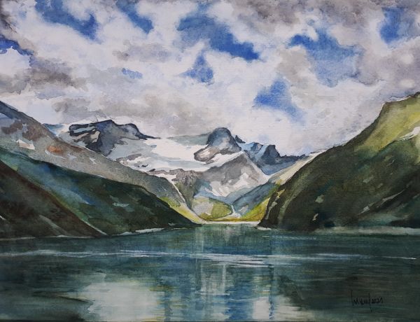 Moserboden Kaprun, 2021, 45 x 32 cm, Ingrespapier