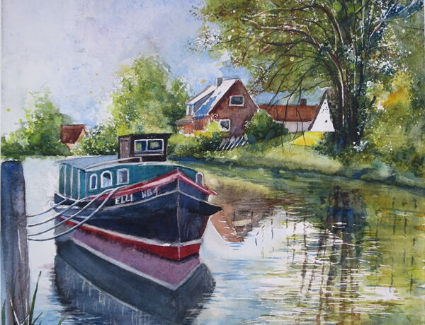 An der Lühe, Deutschland, 2023,  32 x 45 cm, Ingrespapier