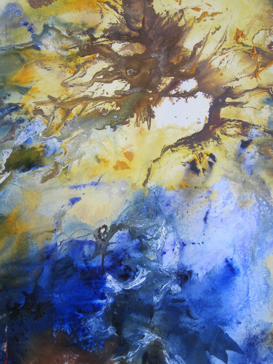 Aquarell abstrakt, 2013, 30 x 43 cm, Ingrespapier