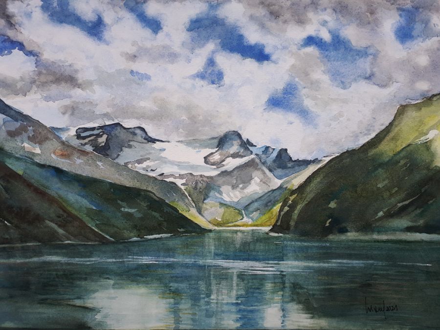 Moserboden Kaprun, 2021, 45 x 32 cm, Ingrespapier