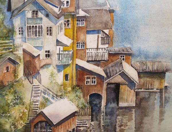 Hallstatt, 2016, 32 x 45 cm, Ingrespapier