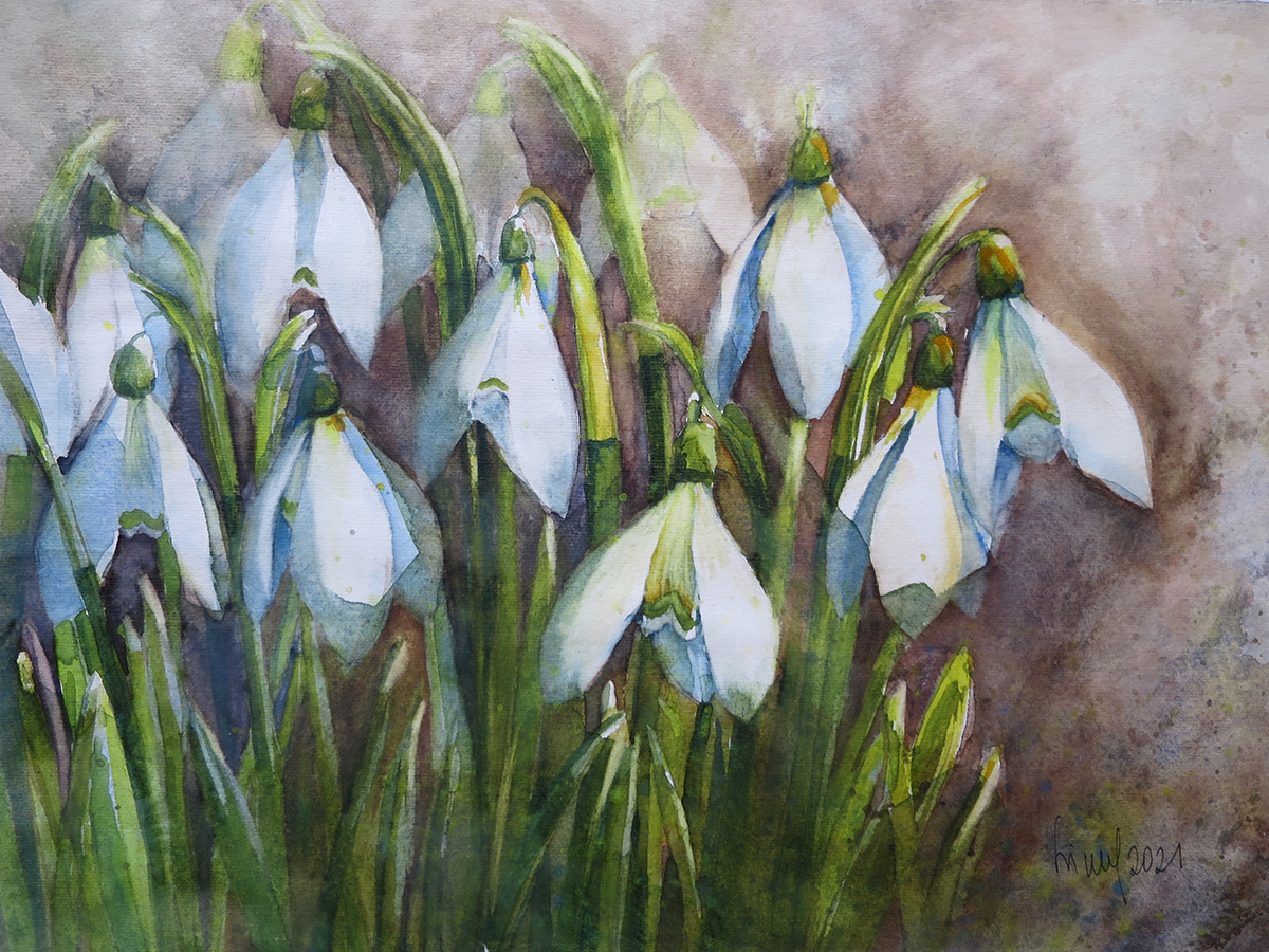 Frühling, 2021, 45 x 32 cm, Ingrespapier