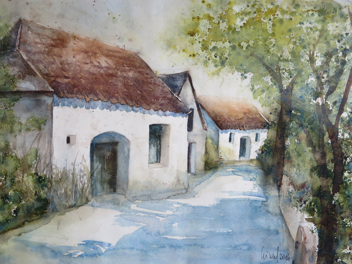 Kellergasse Pillersdorf, 2016, 45 x 32 cm, Ingrespapier