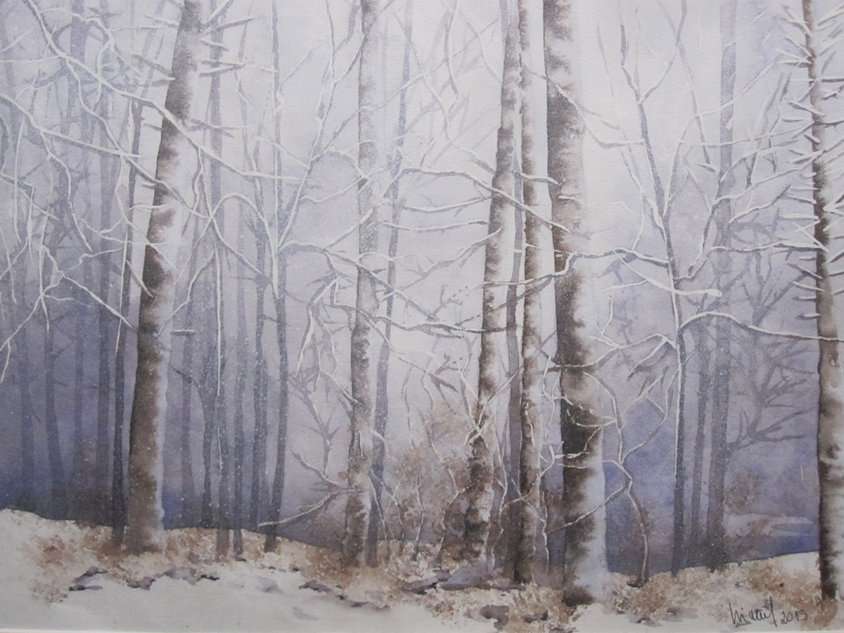 Winter im Wienerwald, 2013, 45 x 32 cm, Ingrespapier