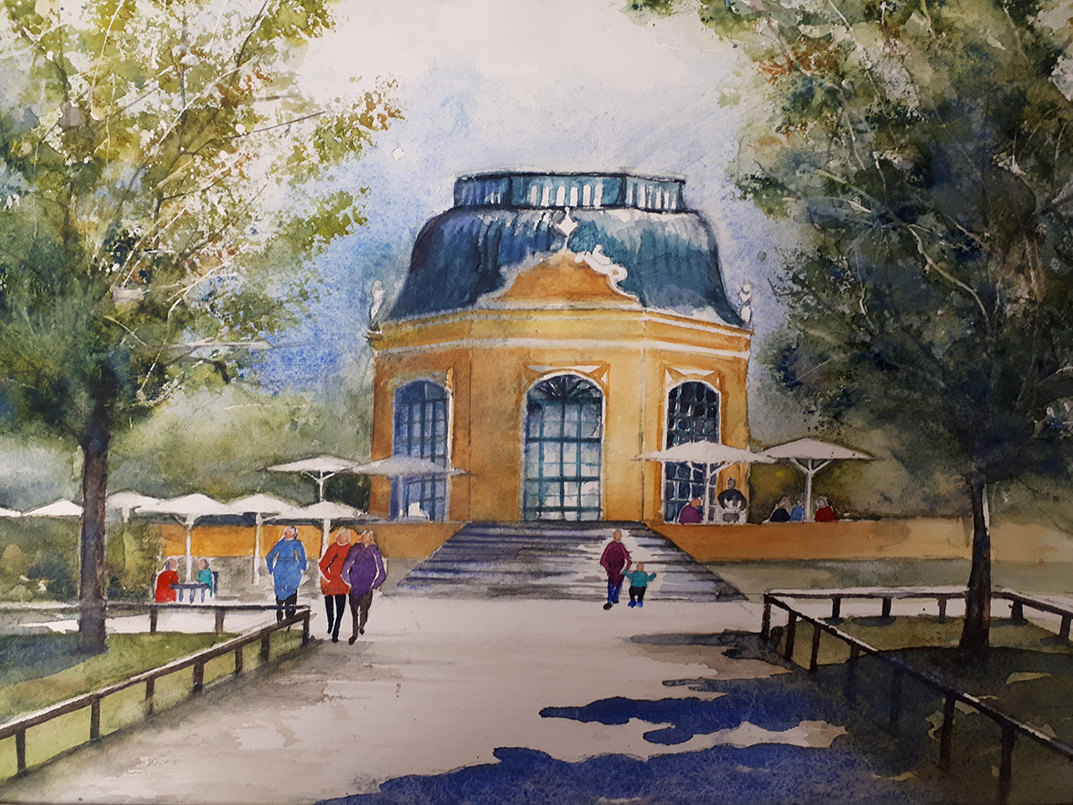 Kaiserpavillion Tiergarten Schönbrunn, 2021, 45 x 32 cm, Ingrespapier